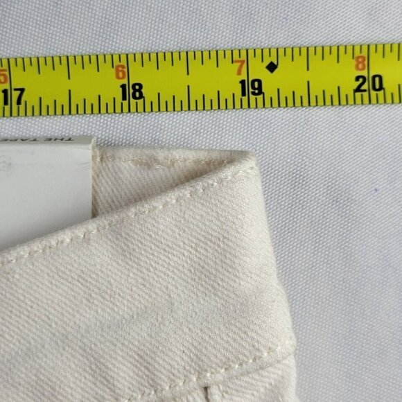 Ann Taylor The Taper Jeans Size 16 Lean Thru Hip Thigh Tapered Leg Ivory 38X26 - Picture 8 of 12